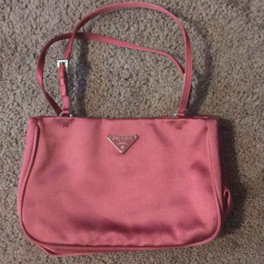 Pink blush satin purse